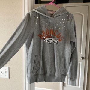 Bedazzled PINK Broncos hoodie Size M